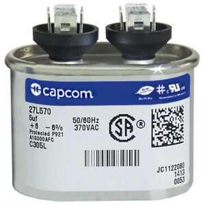 CAP RUN 5uF 370V OVL 1.25" X 2.16" X 1.56"