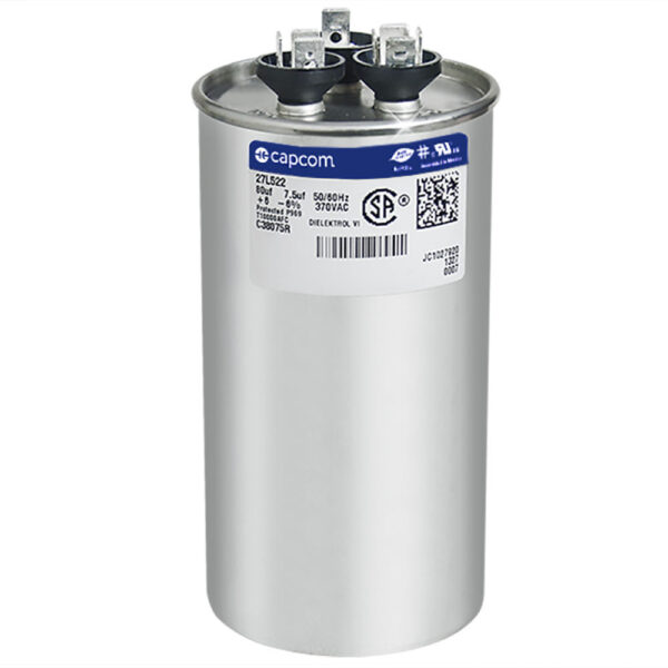 CAP RUN 80+7.5uF 370V RND 2.5" X 4.75"