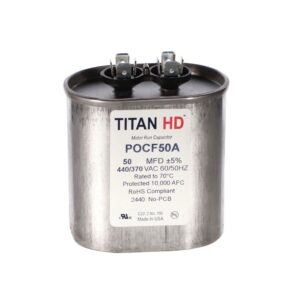 CAP RUN 50uF 440V OVL 3.5" X 2" X 2.91"