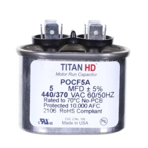 CAP RUN 5uF 440V OVL 2" X 1.25" X 1.56"