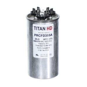 CAP RUN 35+5uF 440V RND 2" X 2.88" TRCFD355A (TITAN)