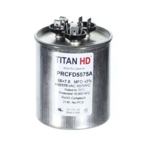 CAP RUN 55+7.5uF 440V RND 2.5" X 2.88" TRCFD5575A (TITAN)